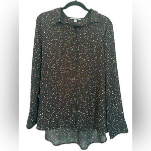 Popsugar button down chiffon blouse plus size